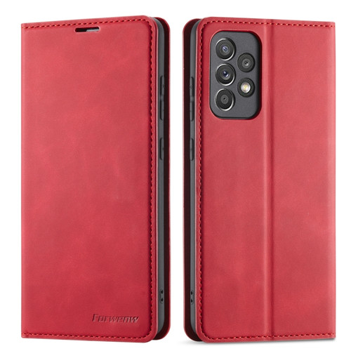 Samsung Galaxy A53 5G Forwenw Dream Series Oil Edge Strong Magnetism Leather Phone Case - Red