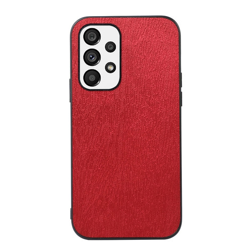 Samsung Galaxy A53 5G Wood Texture PU Phone Case - Red