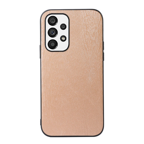 Samsung Galaxy A53 5G Wood Texture PU Phone Case - Gold