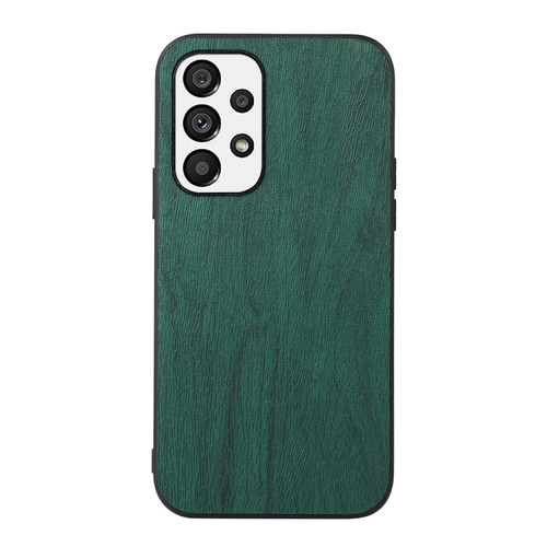 Samsung Galaxy A53 5G Wood Texture PU Phone Case - Green