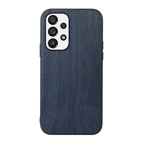 Samsung Galaxy A53 5G Wood Texture PU Phone Case - Blue