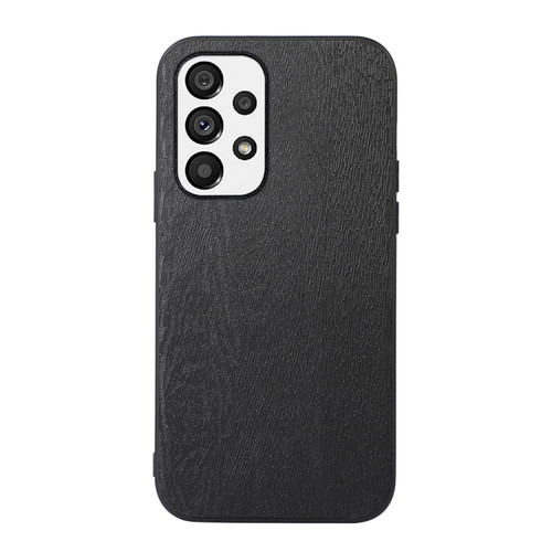 Samsung Galaxy A53 5G Wood Texture PU Phone Case - Black