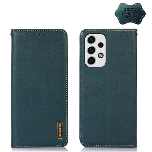 Samsung Galaxy A53 5G KHAZNEH Nappa Top Layer Cowhide Leather Phone Case - Green