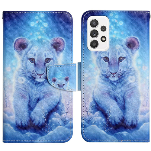 Samsung Galaxy A53 5G Painted Pattern Horizontal Flip Leather Phone Case - Little Leopard