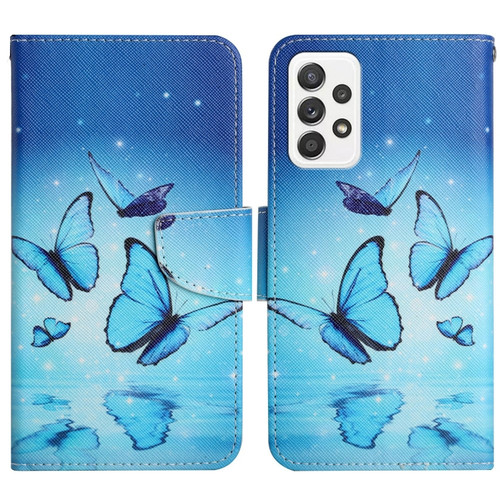 Samsung Galaxy A53 5G Painted Pattern Horizontal Flip Leather Phone Case - Flying Butterfly