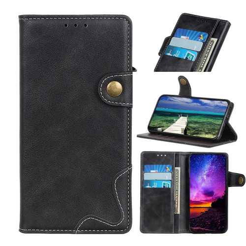 Samsung Galaxy A53 5G S-Type Stitching Calf Texture Leather Phone Case - Black