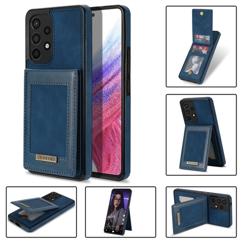 Samsung Galaxy A53 5G N.Bekus Vertical Flip Card Slot RFID Phone Case - Blue
