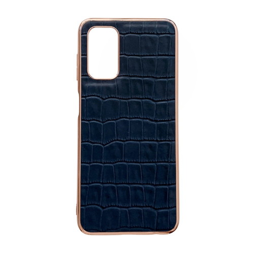 Samsung Galaxy A53 5G Crocodile Texture Genuine Leather Electroplating Phone Case - Blue
