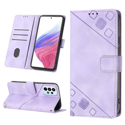 Samsung Galaxy A53 5G Skin-feel Embossed Leather Phone Case - Light Purple