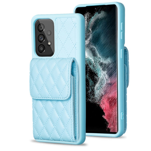 Samsung Galaxy A53 5G Vertical Wallet Rhombic Leather Phone Case - Blue