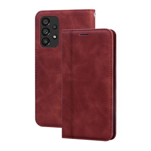 Samsung Galaxy A53 5G Frosted Business Magnetic Flip Leather Phone Case - Brown