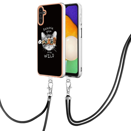 Samsung Galaxy A53 5G Electroplating Dual-side IMD Phone Case with Lanyard - Natural Growth