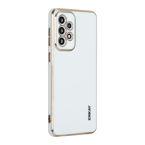 Samsung Galaxy A53 5G ENKAY Hat-Prince Precise Hole Electroplated TPU Shockproof Phone Case - White