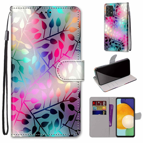 Samsung Galaxy A53 5G Coloured Drawing Cross Texture Horizontal Flip Leather Phone Case with Holder & Card Slots & Wallet & Lanyard - Translucent Glass