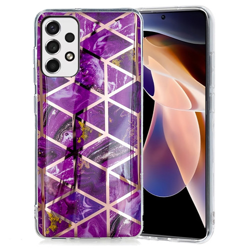 Samsung Galaxy A53 5G Electroplating Pattern TPU Phone Case - Purple Rhombus