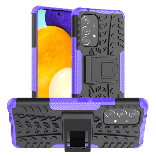 Samsung Galaxy A53 5G Tire Texture TPU + PC Phone Case with Holder - Purple