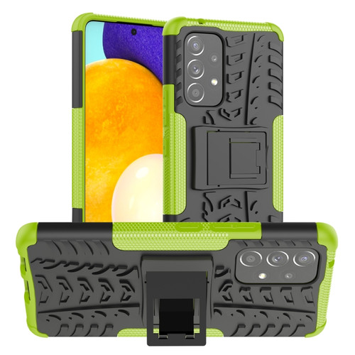 Samsung Galaxy A53 5G Tire Texture TPU + PC Phone Case with Holder - Green
