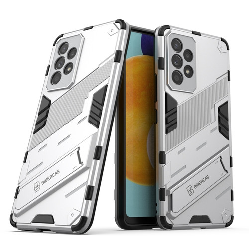 Samsung Galaxy A53 5G Punk Armor 2 in 1 PC + TPU Shockproof Phone Case with Invisible Holder - White