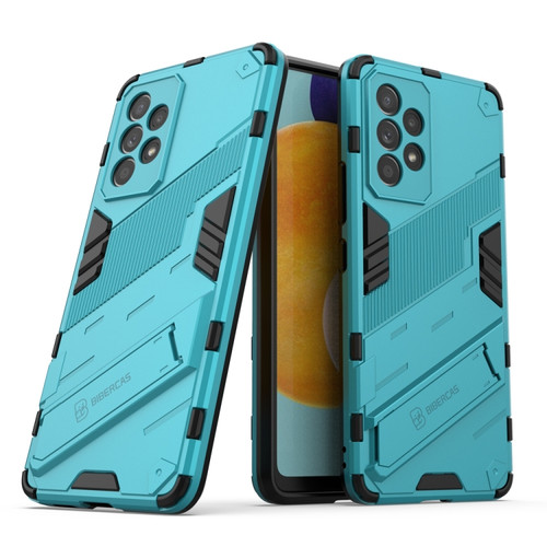 Samsung Galaxy A53 5G Punk Armor 2 in 1 PC + TPU Shockproof Phone Case with Invisible Holder - Blue
