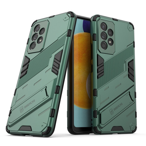 Samsung Galaxy A53 5G Punk Armor 2 in 1 PC + TPU Shockproof Phone Case with Invisible Holder - Green