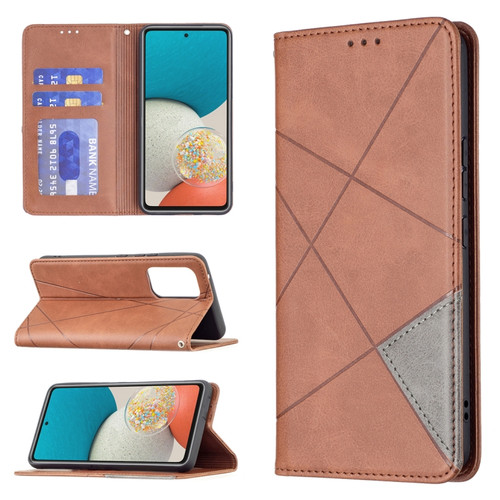 Samsung Galaxy A53 5G Prismatic Invisible Magnetic Leather Phone Case - Brown