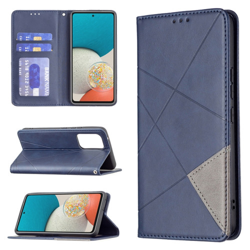 Samsung Galaxy A53 5G Prismatic Invisible Magnetic Leather Phone Case - Blue