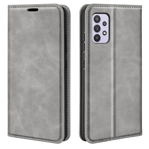 Samsung Galaxy A53 5G Retro-skin Magnetic Leather Case with Holder & Card Slots & Wallet - Grey