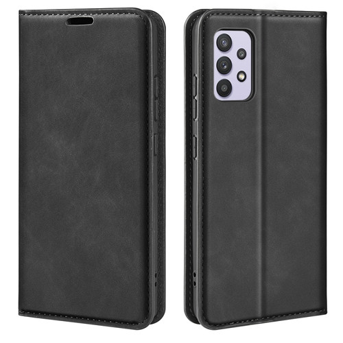 Samsung Galaxy A53 5G Retro-skin Magnetic Leather Case with Holder & Card Slots & Wallet - Black