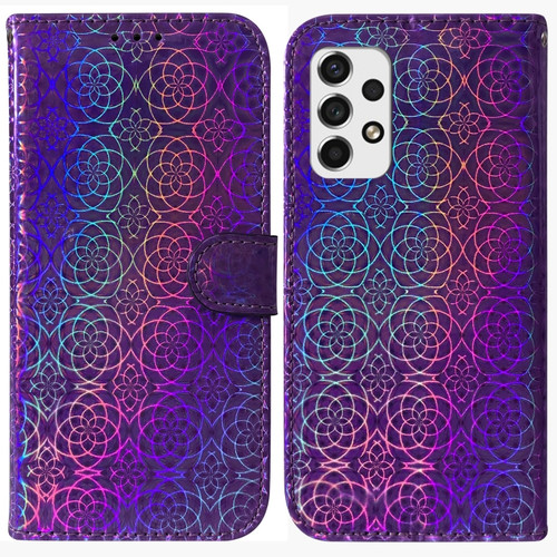 Samsung Galaxy A53 5G Colorful Magnetic Buckle Leather Phone Case - Purple