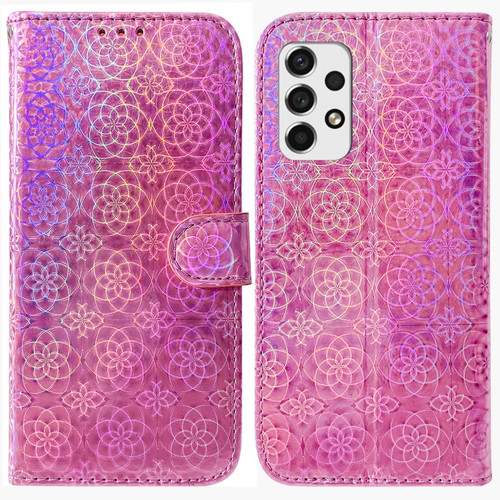 Samsung Galaxy A53 5G Colorful Magnetic Buckle Leather Phone Case - Pink