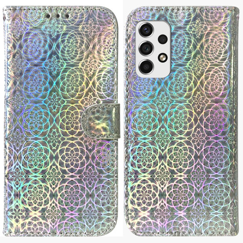 Samsung Galaxy A53 5G Colorful Magnetic Buckle Leather Phone Case - Silver