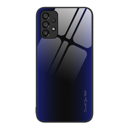 Samsung Galaxy A53 5G Texture Gradient Glass TPU Phone Case - Dark Blue