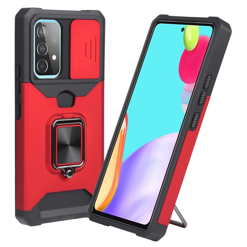 Samsung Galaxy A53 5G Sliding Camera Cover Design PC + TPU Shockproof Phone Case - Red