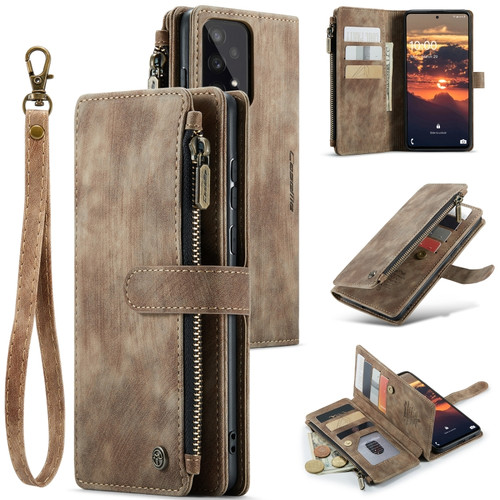 Samsung Galaxy A53 5G CaseMe C30 Multifunctional Phone Leather Case with Holder & Card Slot & Wallet - Brown