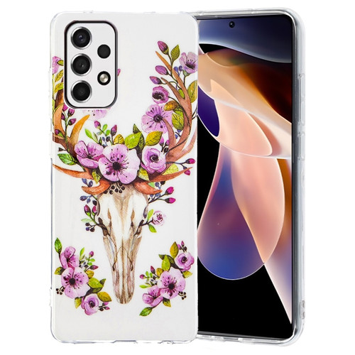 Samsung Galaxy A53 5G Luminous TPU Protective Phone Case - Flower Deer