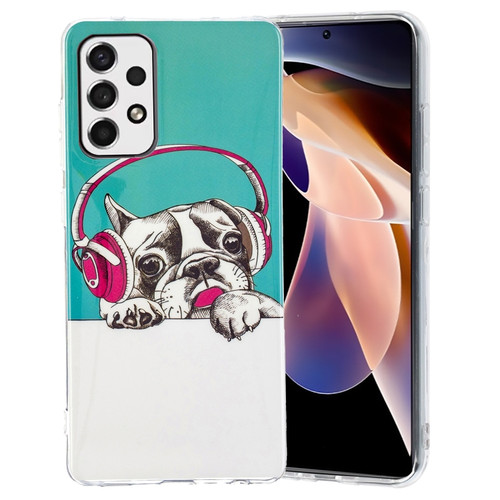 Samsung Galaxy A53 5G Luminous TPU Protective Phone Case - Headset Dog