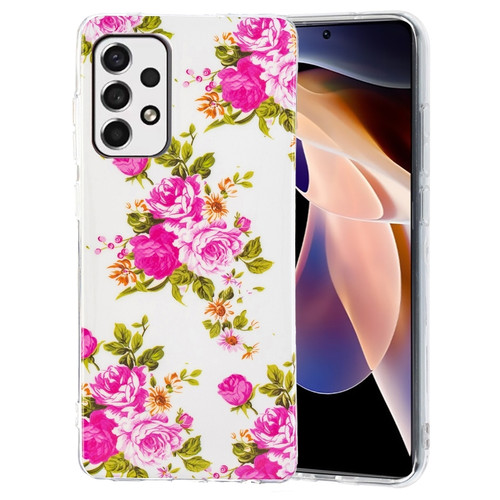 Samsung Galaxy A53 5G Luminous TPU Protective Phone Case - Rose Flower