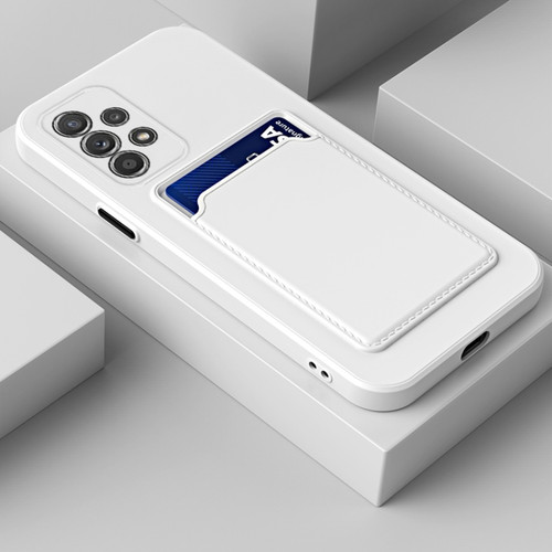 Samsung Galaxy A53 5G Skin Feel Card Contrast Color Button TPU Phone Case - White