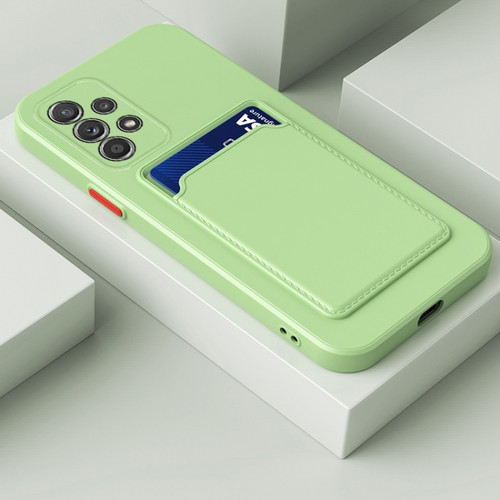 Samsung Galaxy A53 5G Skin Feel Card Contrast Color Button TPU Phone Case - Matcha Green