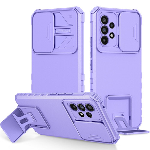 Samsung Galaxy A53 5G Stereoscopic Holder Sliding Camshield Phone Case - Purple