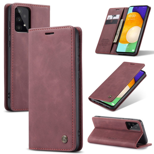 Samsung Galaxy A53 5G CaseMe 013 Multifunctional Horizontal Flip Leather Phone Case - Wine Red