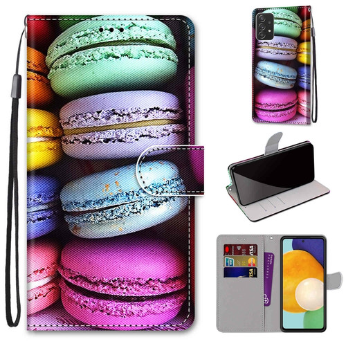 Samsung Galaxy A53 5G Global Coloured Drawing Cross Texture Horizontal Flip PU Phone Leather Case with Holder & Card Slots & Wallet & Lanyard - Colorful Layer - Colorful Layer Cake