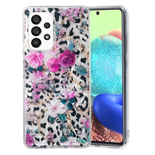 Samsung Galaxy A53 5G IMD Shell Pattern TPU Phone Case - Leopard Flower