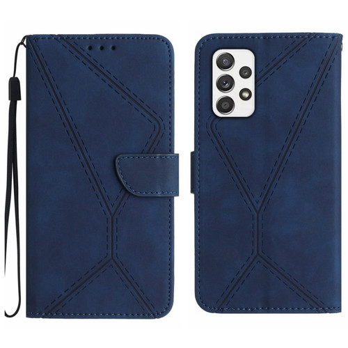 Samsung Galaxy A53 5G Stitching Embossed Leather Phone Case - Blue