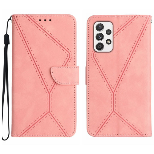 Samsung Galaxy A53 5G Stitching Embossed Leather Phone Case - Pink