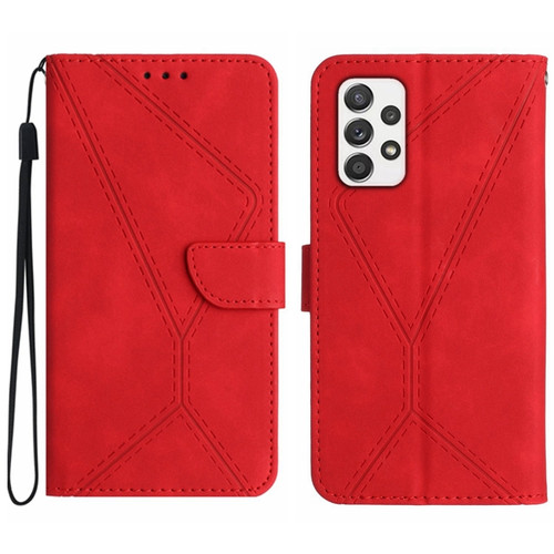 Samsung Galaxy A53 5G Stitching Embossed Leather Phone Case - Red