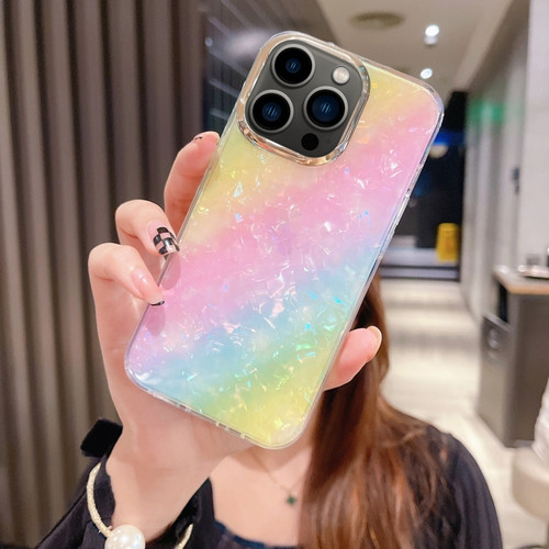 iPhone 13 Pro Max Colorful Crystal Shell Pattern PC + TPU Phone Case - Rainbow