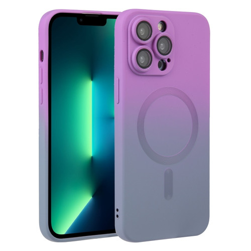 iPhone 13 Pro Max Liquid TPU Silicone Gradient MagSafe Phone Case - Purple