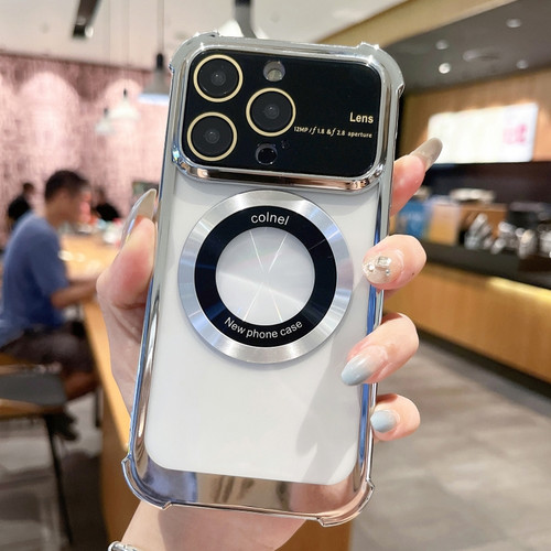 iPhone 13 Pro Max MagSafe Shockproof TPU Phone Case with Lens Film - Silver