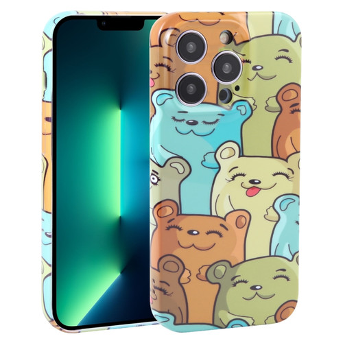 iPhone 13 Pro Max Dustproof Net Full Coverage PC Phone Case - Cute Bear